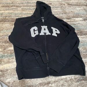 GAP Black Zip-Up Hoodie with Iconic Logo